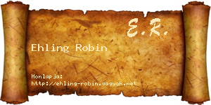Ehling Robin névjegykártya